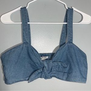 american eagle denim crop top